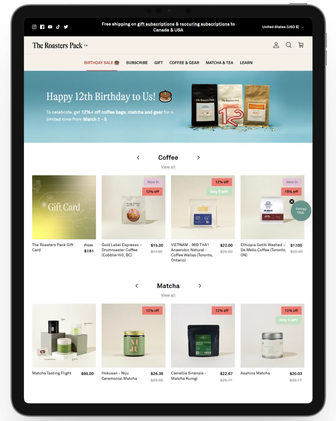 Commercetools store on devices