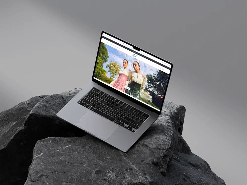 Shopify development on laptop