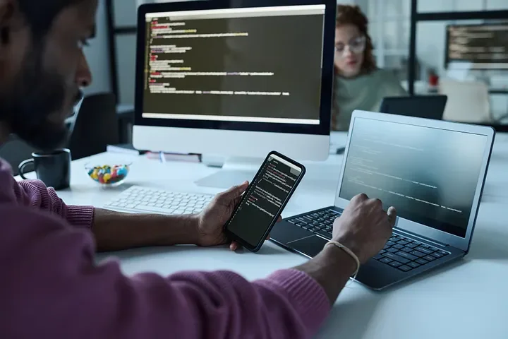 Android phone mockup showing custom business application