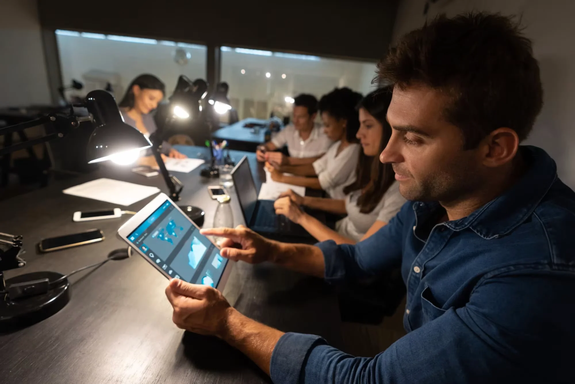 Developer working on Android tablet application