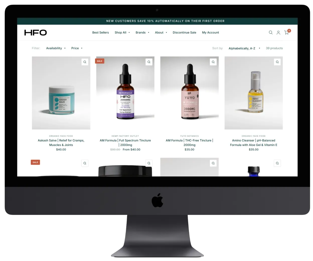 iMac showing ecommerce store