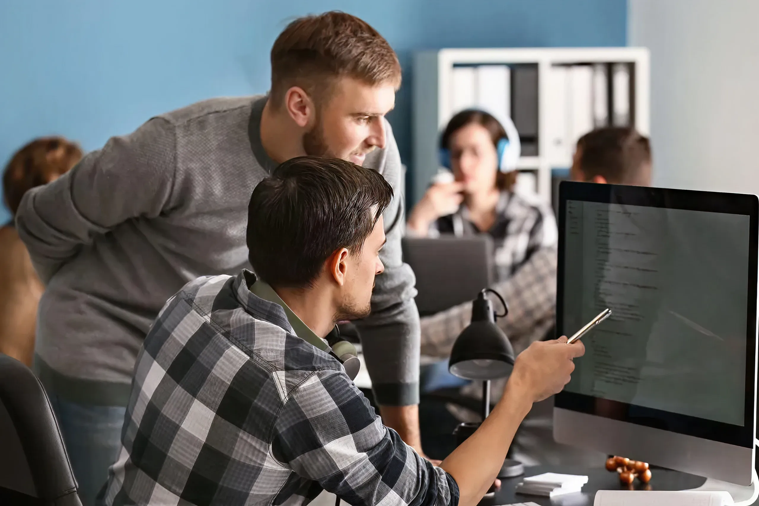 Team collaborating on digital marketing strategy