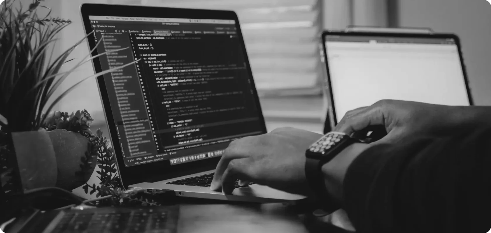 Developer working on iPhone app with Xcode