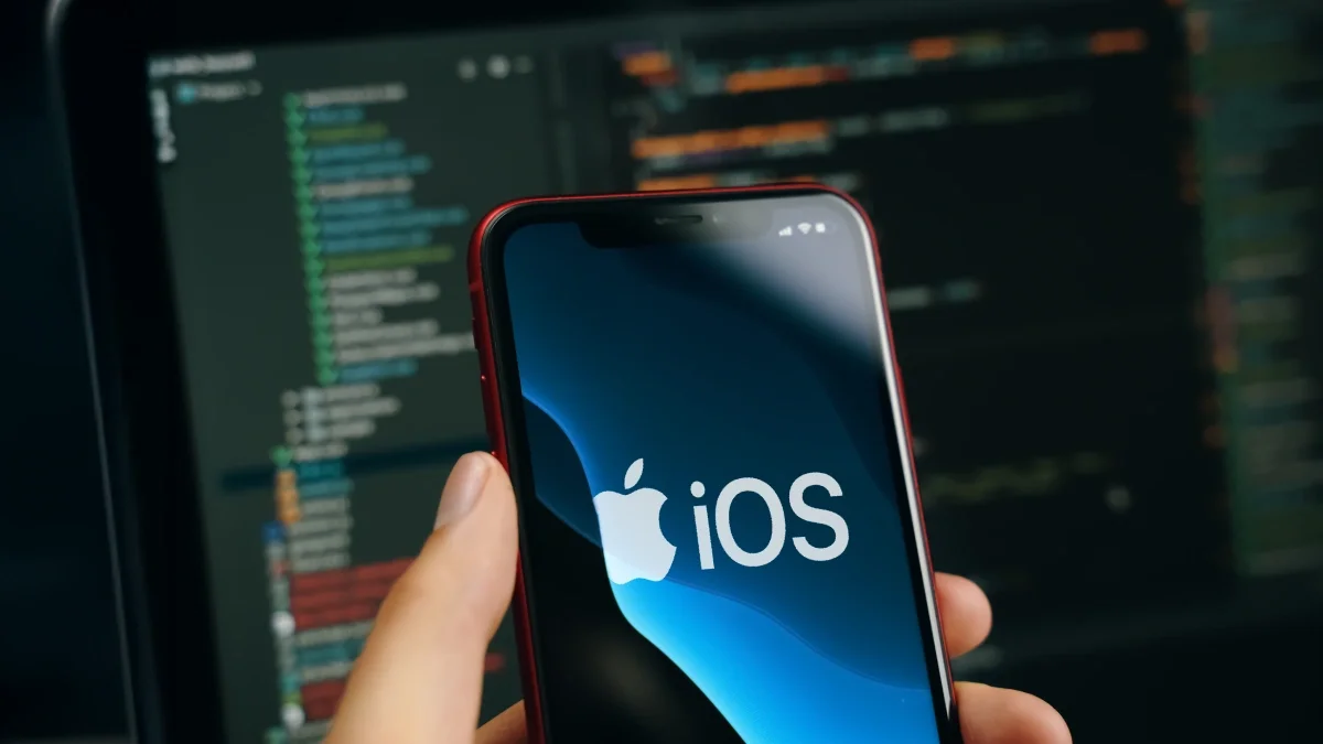 iOS device mockup showing custom B2B application