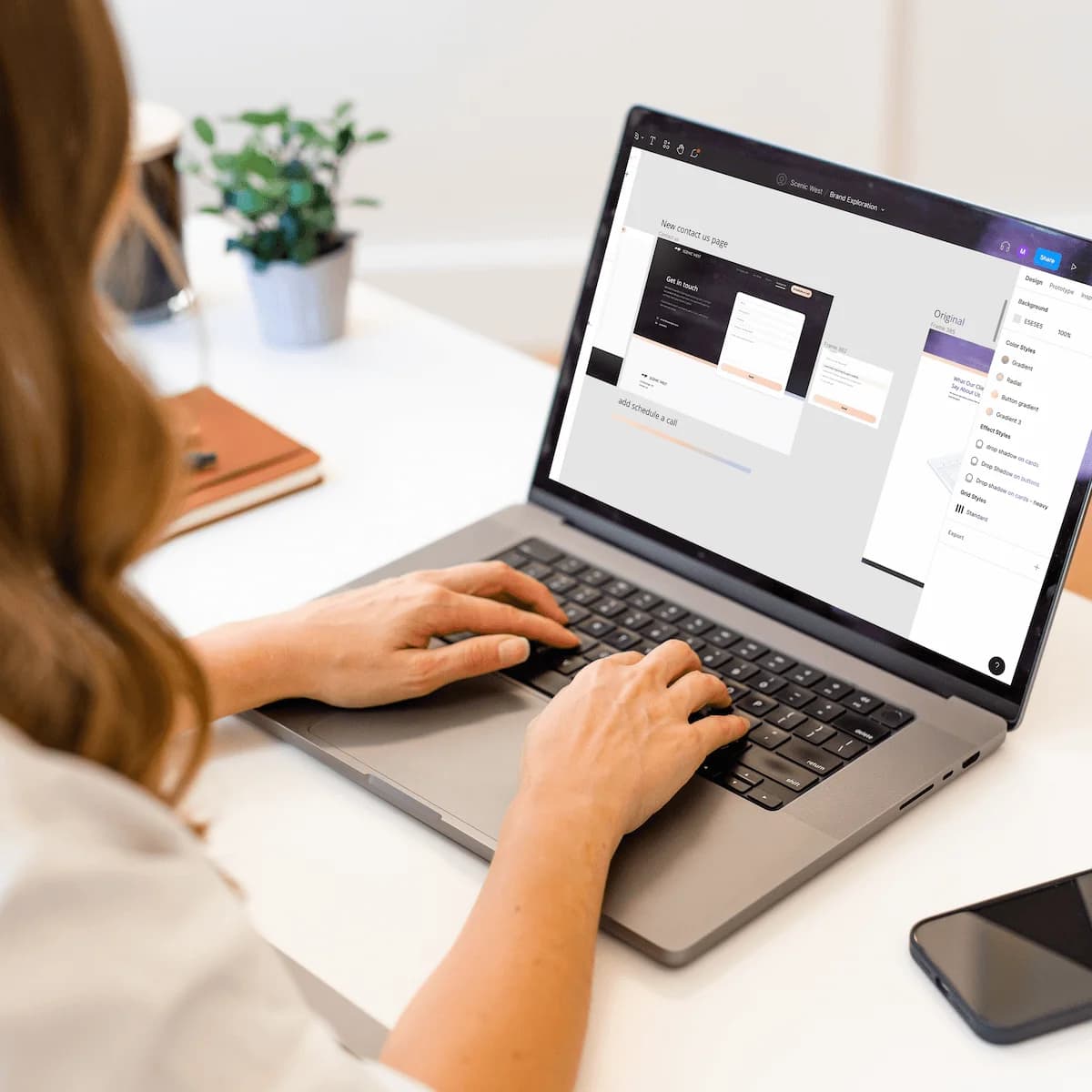Mobile UX design process with wireframes and prototypes