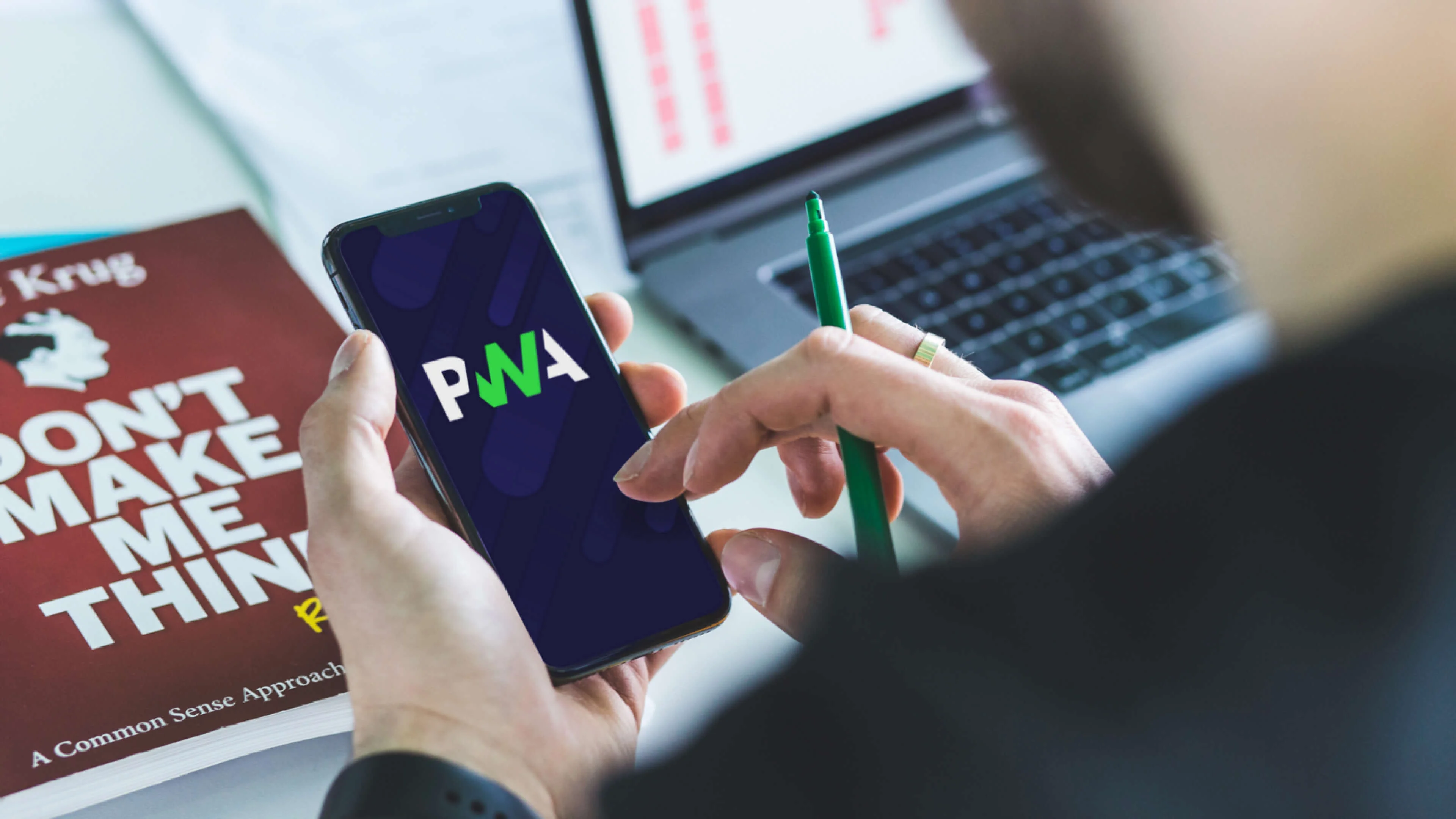 Devices showing Progressive Web App interface