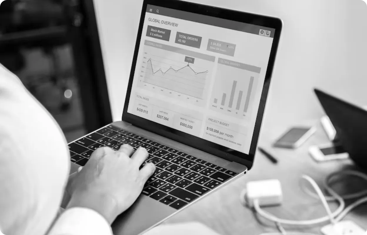 Analytics dashboard on laptop showing personalization metrics