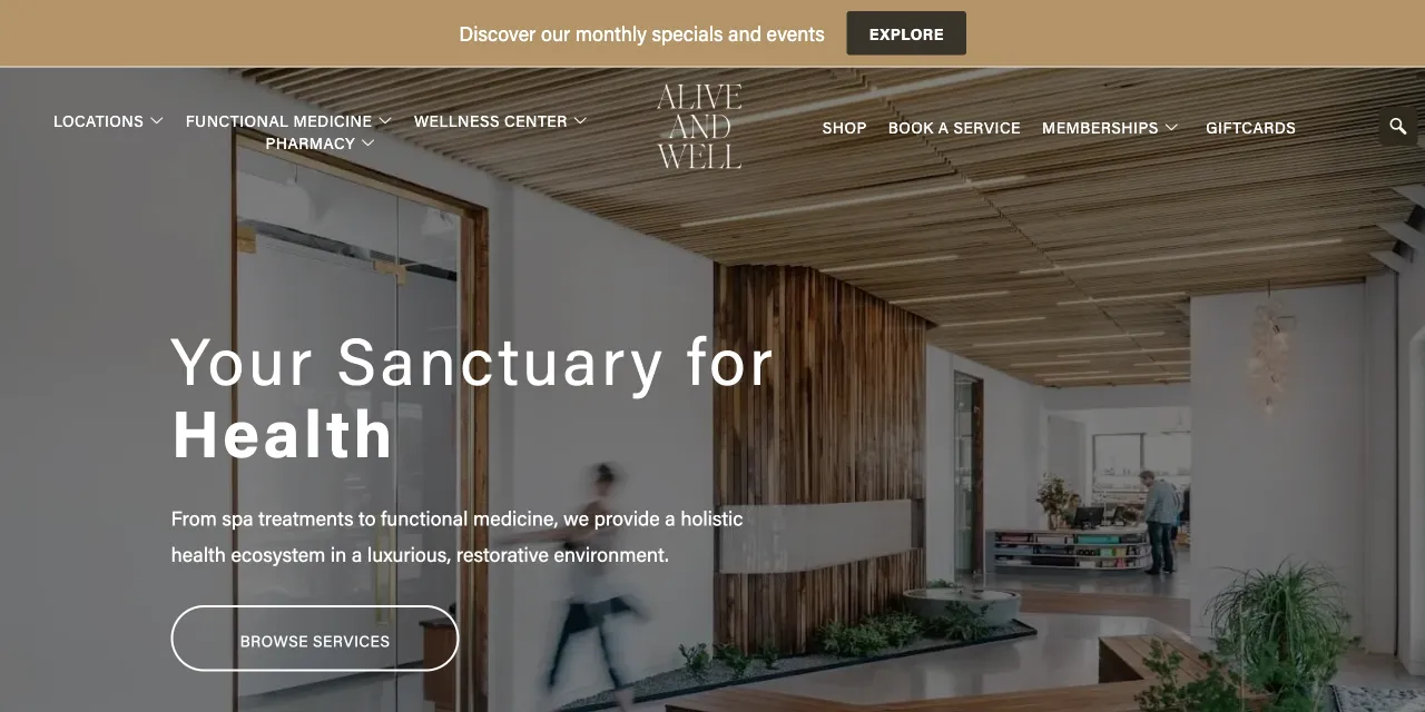 Alive and Well website — optimized by Creative Labs