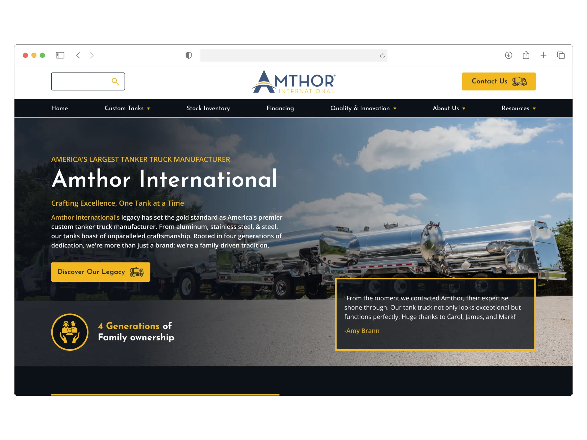 Storefront dashboard view