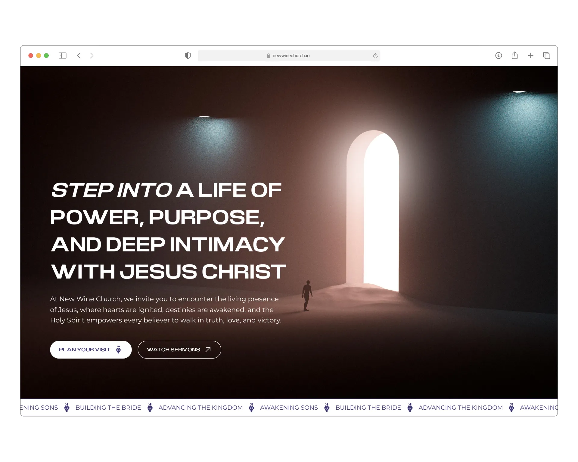 New Wine Church desktop view