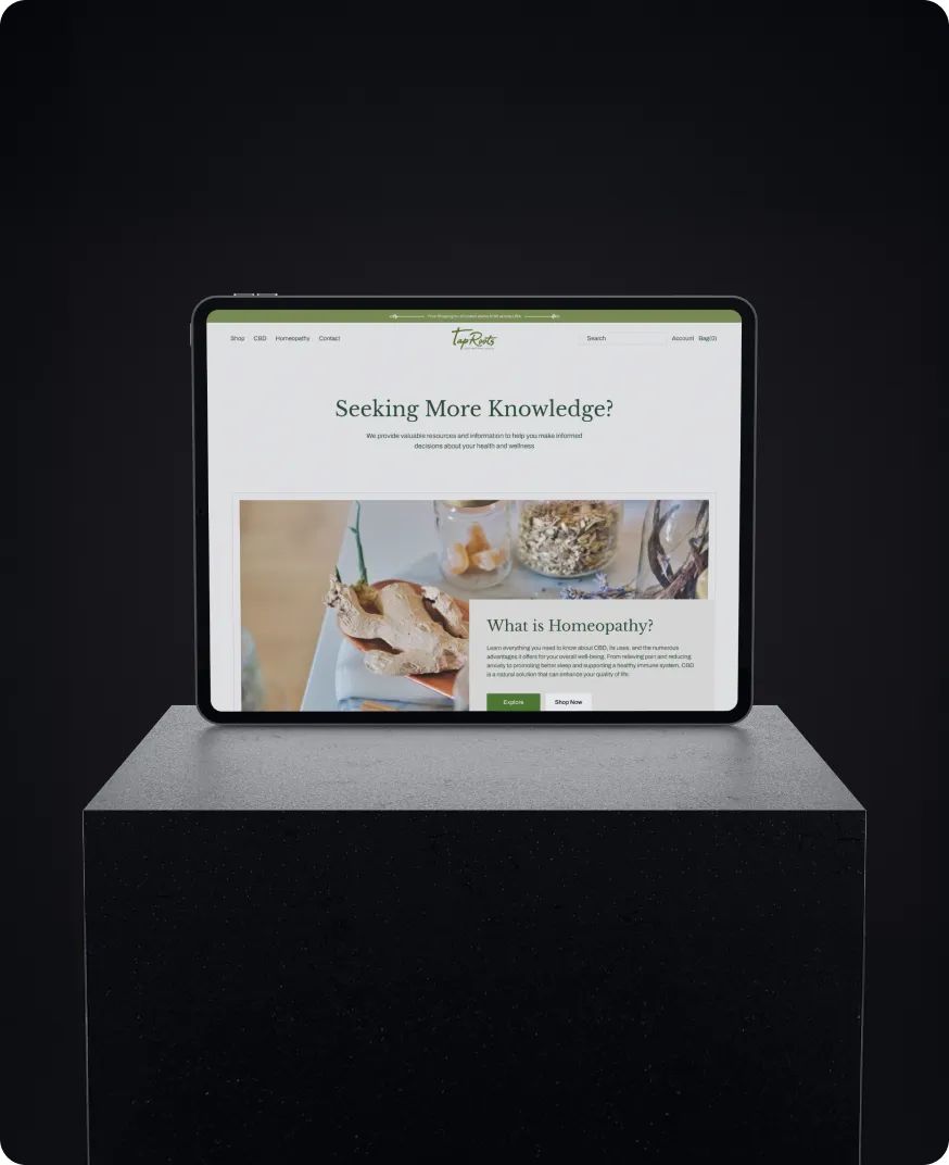 eCommerce solutions on tablet