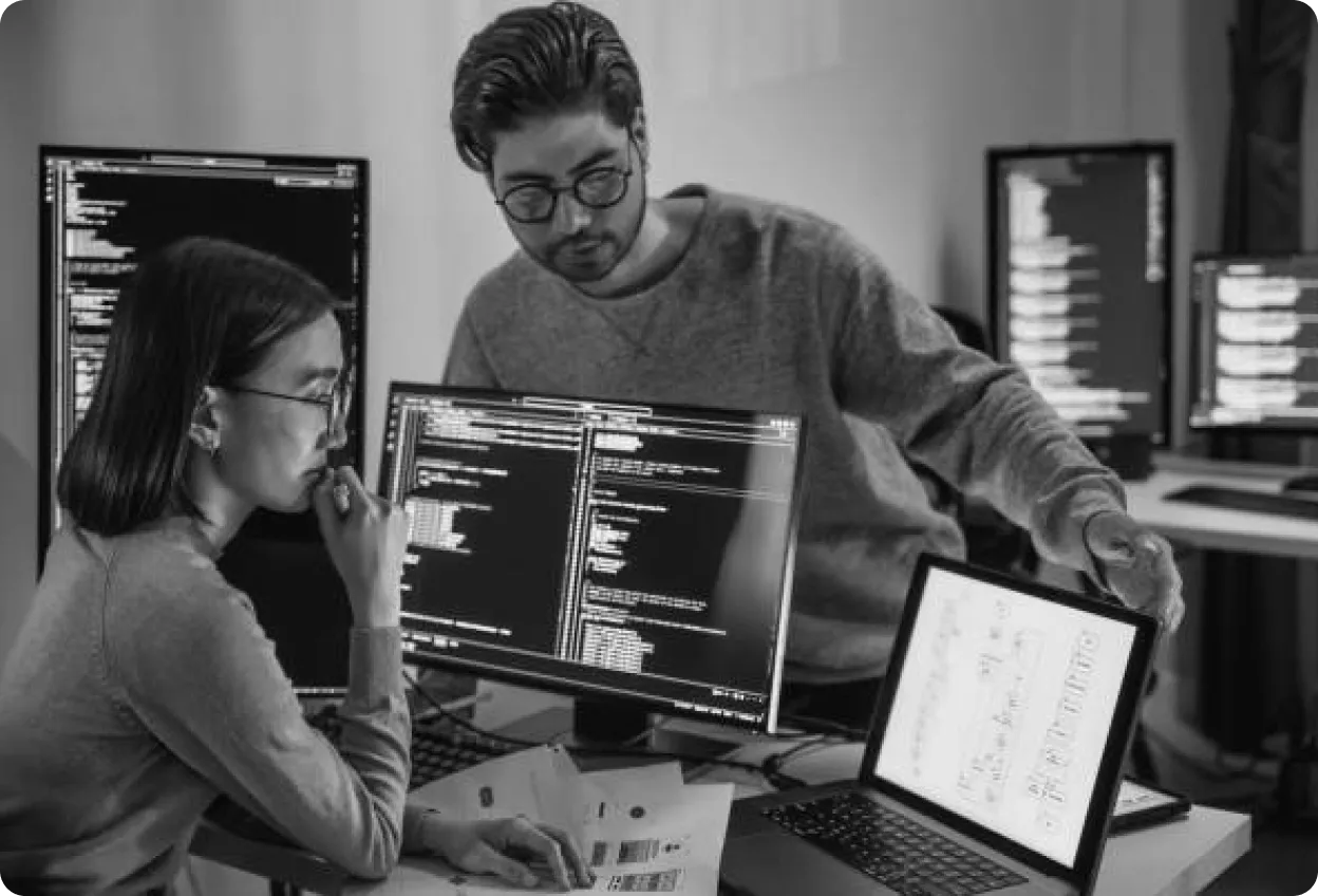 Development team collaborating