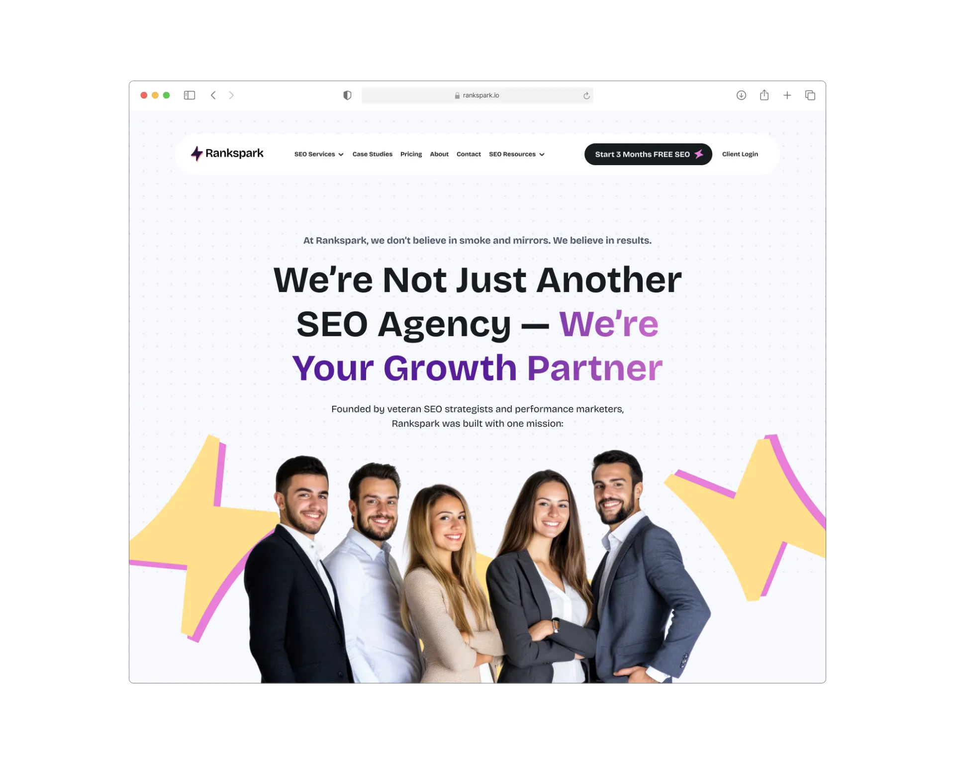 Rankspark SEO agency website