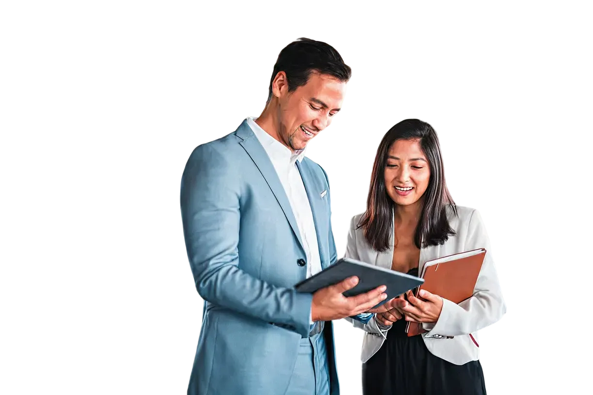 Team analyzing heatmap data on tablet