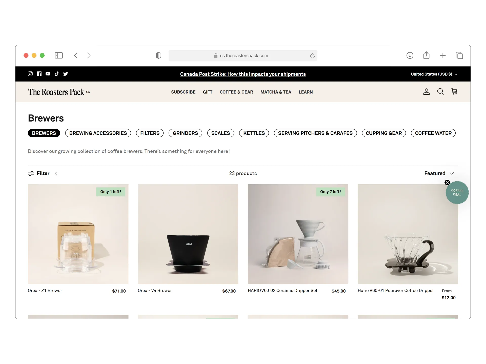 E-commerce product catalog