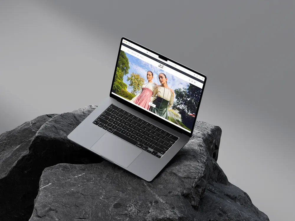 Laptop showing e-commerce fashion store