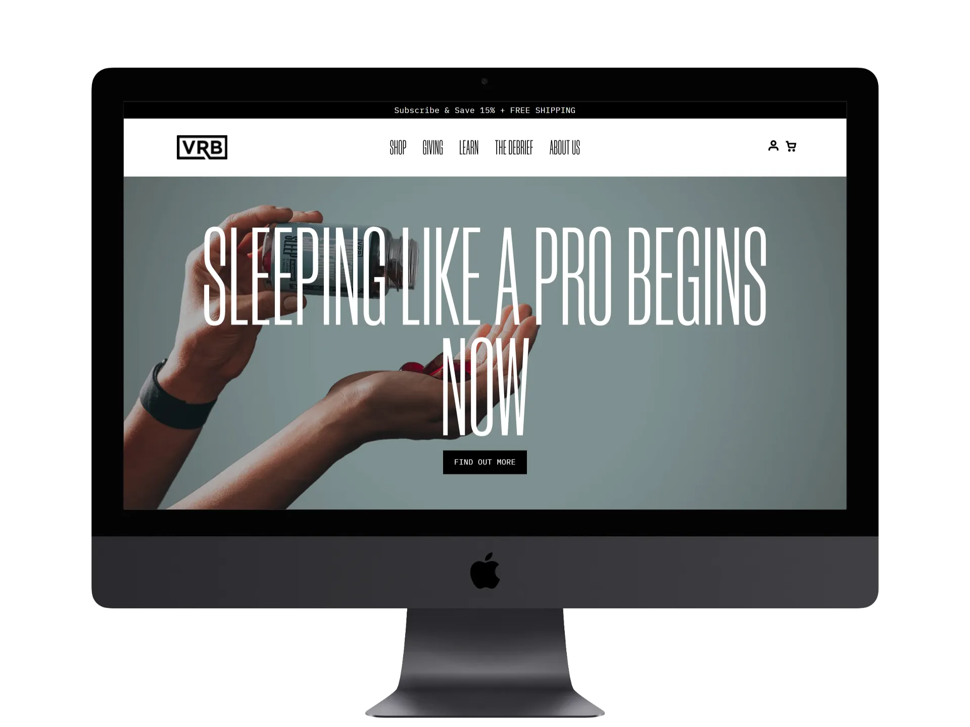 Product development website mockup