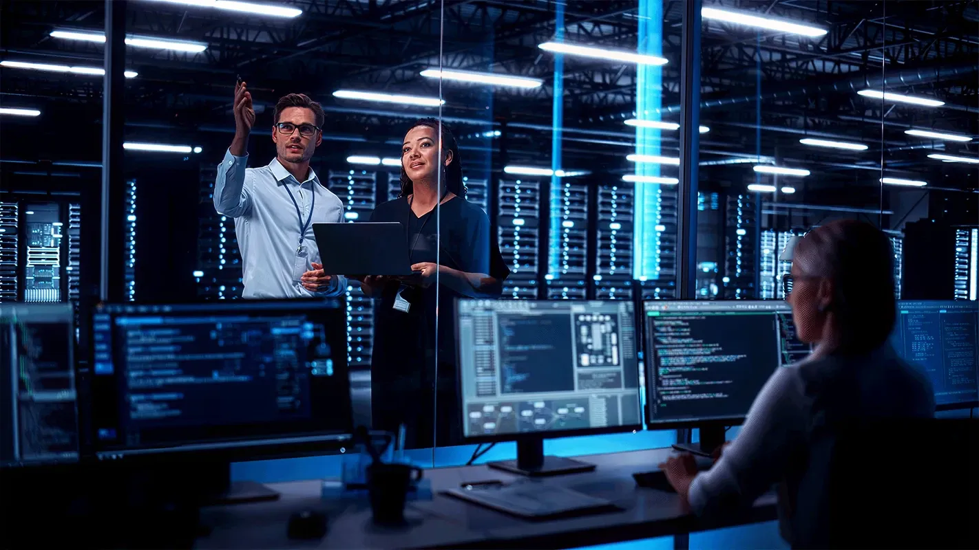 Security operations team monitoring systems