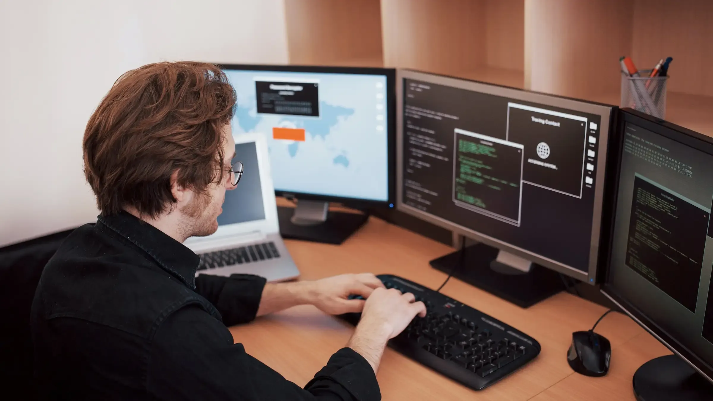 Developer working on security monitoring