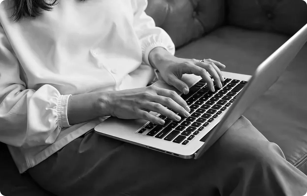 Professional working on laptop