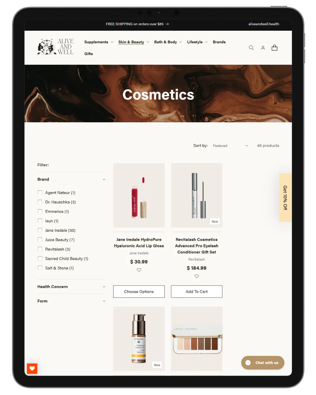 Tablet and phone showing ecommerce analytics