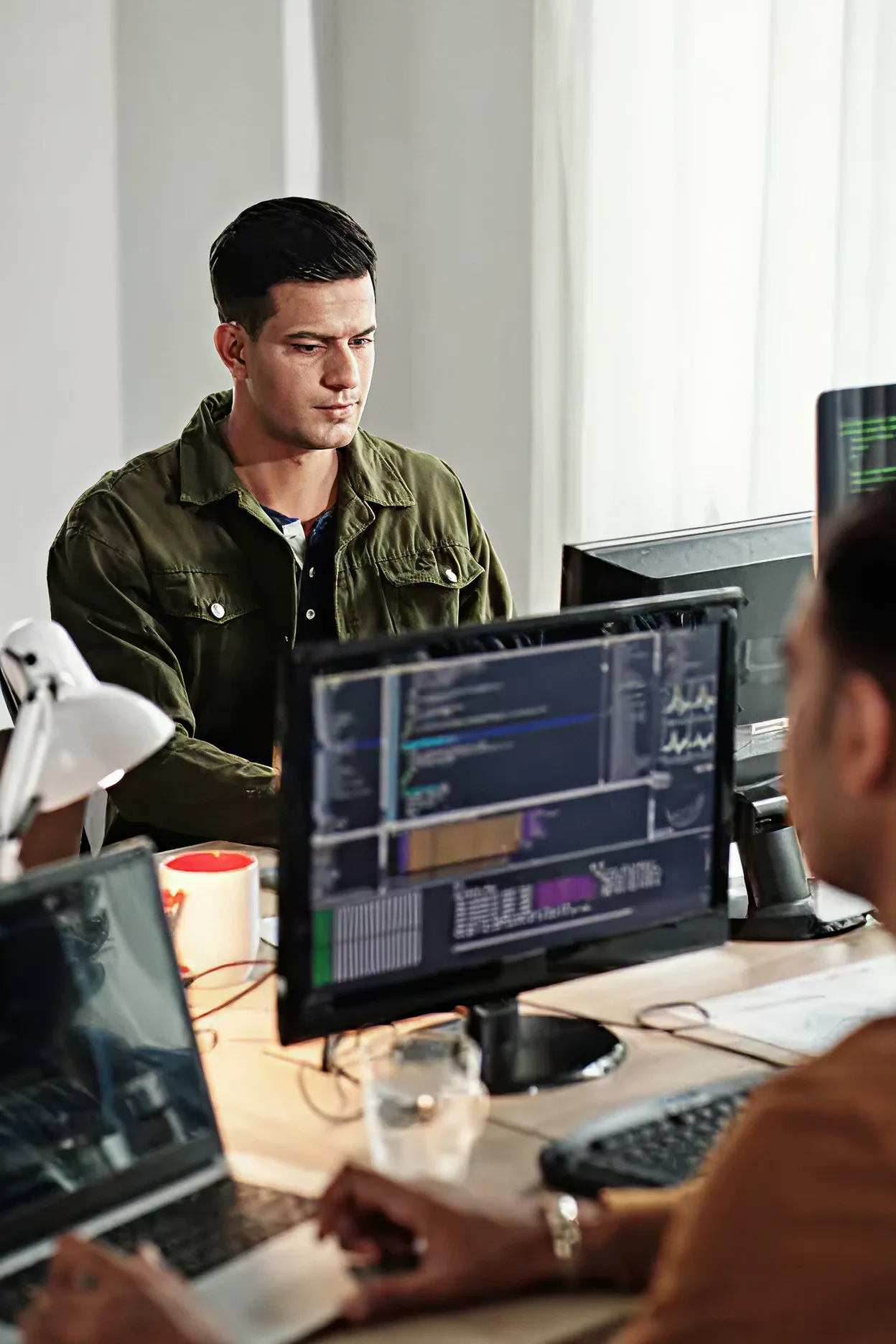 Developer working on web performance optimization