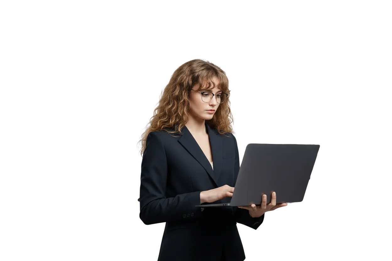 Business professional using workflow automation